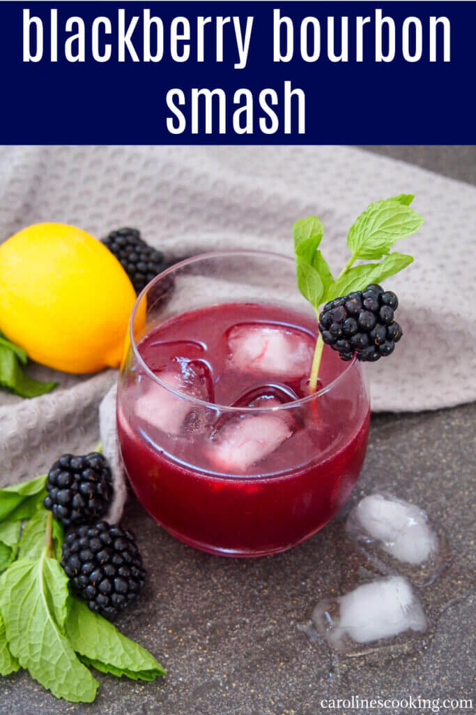 This blackberry bourbon smash is as bright and bold in flavor as it is in color. It's easy to make, relatively strong but deliciously smooth & gently refreshing. #bourbon #cocktail