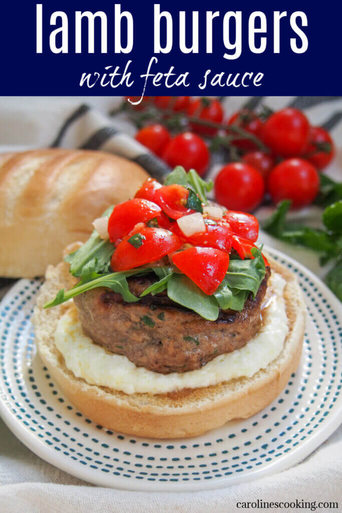 These lamb burgers are infused with Greek flavors from the herbs in the burger to the creamy feta sauce served alongside. It's a delicious combination, perfect for any night!