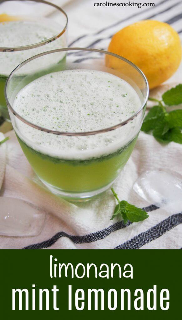 Limonana is an easy mint lemonade from the Levantine/Middle East region. It comes together in no time, and the mint makes it extra refreshing - just what a warm summer's day needs. #mint #lemonade #drink