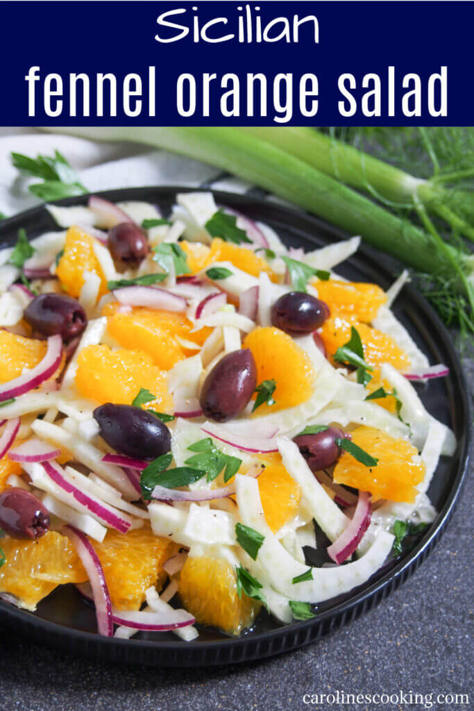 This Sicilian fennel orange salad is incredibly simple but has a fantastic mix of sweet juiciness and savory crunch. It makes a great side salad or light lunch.