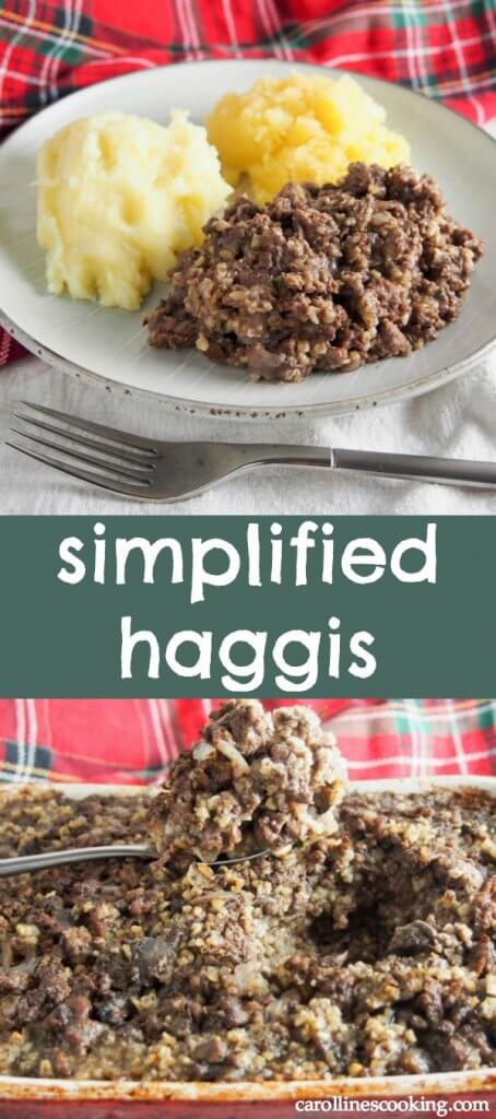 Whether you're craving haggis but can't find it, or are vaguely tempted to try it but a little unsure, this simplified recipe is for you. All the flavors of the classic Scottish dish with easier to find (and more familiar) ingredients.