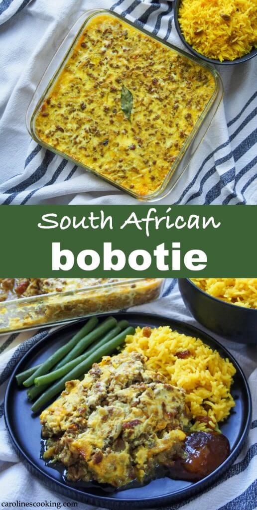 Often considered the national dish of South Africa, bobotie is a fantastic mix of flavors, with fruit, curry and spice in a comforting meaty bake. You might call it a meatloaf of sorts, but it's definitely it's own special dish. #comfortfood #SouthAfricanfood #groundmeat