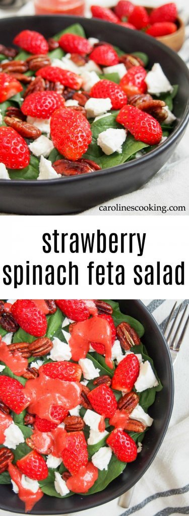 Strawberry spinach feta salad