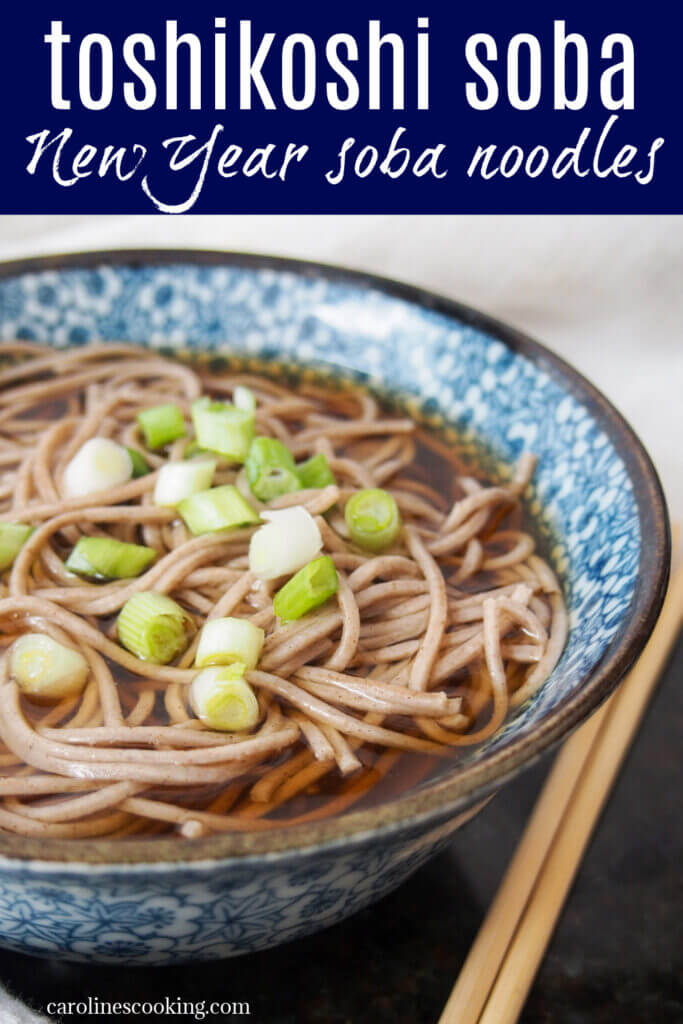 Toshikoshi soba is a simple dish of soba noodles in a dashi-based broth that's traditionally served for New Year's Eve. It's easy to make, comforting and tasty. Plus you can keep it simple or add extra toppings to suit your taste.