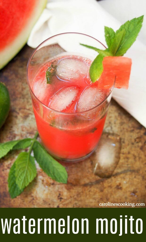 This watermelon mojito is the perfect light and bright warm-weather cocktail - colorful, refreshing and easy to make too. You'll be sipping them all summer long!