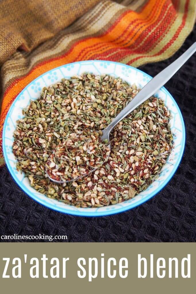 Za'atar spice blend is a popular and versatile mix from the Levant region that's also so easy to make. And once you've made some, you'll soon be adding it to everything! #middleeasternfood #spiceblend